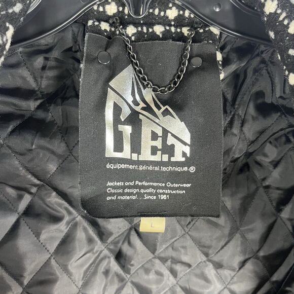 G.E.T. Equipment General Technique Black Wool Jacket Women’s Large Winter Coat - Picture 4 of 10